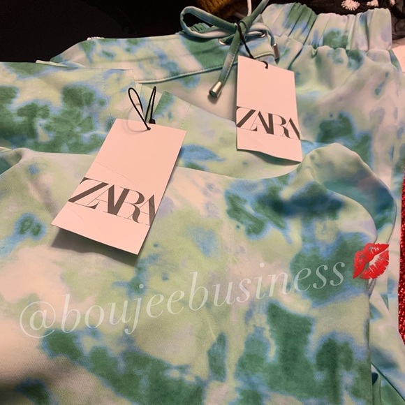 ZARA BNWT Oversized Tie Dye Long Sleeve Hooded Sweatsuit 2pc Coord Set - Picture 12 of 12